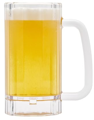 G.E.T. 00086-PC-CL-EC Shatter-Resistant Plastic Beer Mug / Stein, 16 Ounce, Polycarbonate (Set of 4)