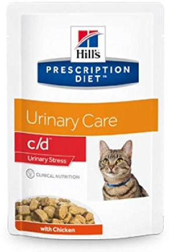 HILL S Prescription Diet c/d Urinary Stress Pollo - Comida húmeda para Gatos 12 Bolsas de 85 g