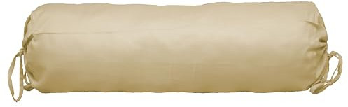 Saffron Handicraft Nackenrollenbezug, Baumwolle, Fadenzahl 240, abnehmbar, für Nackenrolle, Beinstütze, Yoga, Meditation, Bett, Sofa, Couch, Beige, 15 x 60 cm