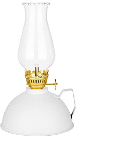 Lámpara aceitada Mate con asa, Hoja de Hierro, Lata de Aceite, lámpara Retro, lámpara de Queroseno de Vela Antigua for Acampar de Emergencia en el hogar (7,48 Pulgadas) (Color : White)