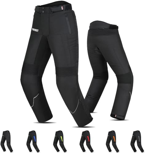Inflori Motorcycle Protective Trousers for Men CE Approved Waterproof Cordura Riding Pants with Armour & Thermal Liner EN 17092-3