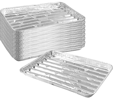 40 Pack Disposable Aluminum Broiler Pan 13 x 9 x 1 inch Aluminum Foil Grill Pans, Disposable Foil Baking Sheet Pans for Oven, Baking, BBQ, Takeout