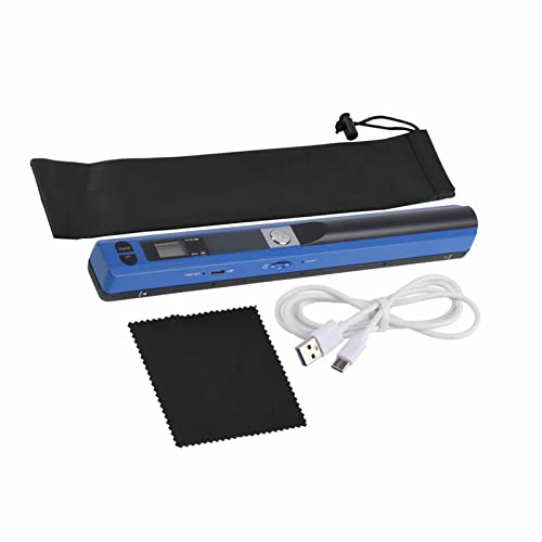 Bärbar Skanner USB Pen Scanner A4 Scan JPG PDF USB 2.0 Högupplöst Skanning för Tydlig Bildbehandling, Bekväm och Praktisk, Masslagring för Enkel Filskanning (Blå)