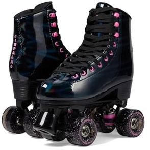 Impala Rollerskates Girl's Impala Quad Skate (Big Kid/Adult) Black Holographic 8 (US Men's 6, Women's 8) M