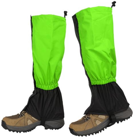 YMWALK Bein Gamaschen, Wander Gamaschen, Schneegamaschen, wasserdichte Winddichte leichte und verstellbare Beinabdeckung, strapazierfähige Gamaschen zum Wandern, Skifahren, Klettern, Jagen(Grün)