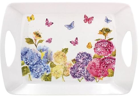 Lesser & Pavey British Designed Serving Tray | Dinner Tray For Multiple Uses Around The Home | Trays For Food Serving Or Drinks Serving | Butterfly Blossom Large Serving Tray - Jennifer Rose Gallery