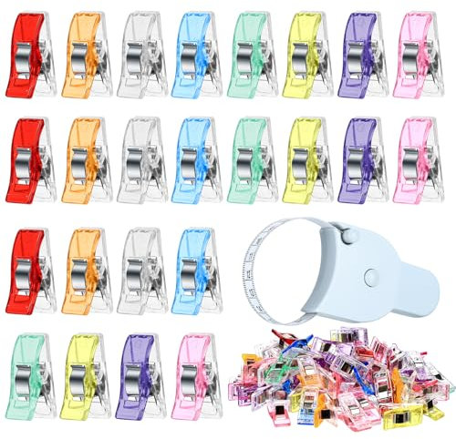 80 Stk Nähklammern Stoffklammern zum Nähen Zubehöre, Nähclips, Klammern Nähen Clips, Näh Klammern, Multifunktionale Stoffklammern Nähklammern Transparent für Binden Basteln Stricken Quilting Clips