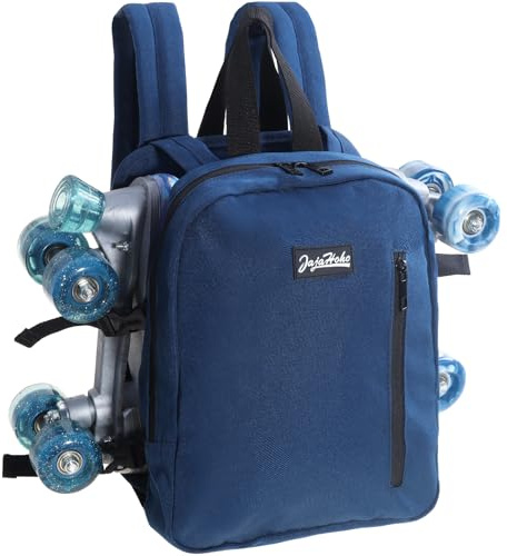 JajaHoho Roller skates bags for Women Men, Indigo Dark Blue Sports Backpack for Rollerskates, Ice skates, Inline skates, Skate Gear Storage, Durable and Stylish, 11.8 x 9 x 2.8 inches (Navy Blue)