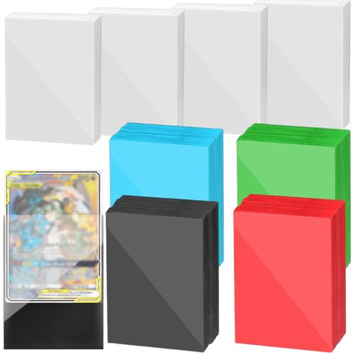 800 Stück Kartenhüllen Sammelkartenhüllen,400 Stück Transparente Sleeves Kartenhüllen und 400 Stück 8 Farbe Matt Card Sleeves für MTG,TCG,Trading Cards Sportkarten (800 Stück 4 Farben + Transparent)