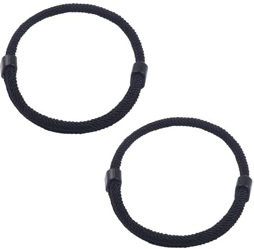 RNXSIB 2 Stück Armband Herren, Schwarz Segeltau Surferarmband Einstellbar Armband, aus Segeltau Schwarz, Verstellbare Größe 15-25 cm, Modisch und Minimalistisch, für Alltag, Outdoor und Freizeit