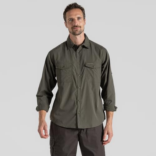 Craghoppers Homme Mens Kiwi Long Sleeved Shirt, Chemise De Randonnée, Cèdre, L EU