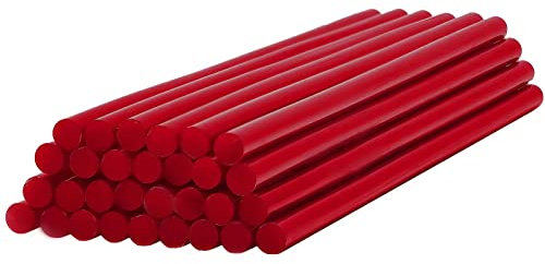 EKKJNQ Lot de 30 bâtons de colle chaude, colorés, pour bricolage, 7 x 200, 11 x 200 mm, pour pistolet à colle chaude (rouge rose 7 mm)