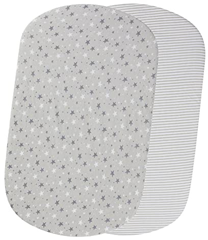 Ickle Bubba 2 Pack Fitted Sheets (Cosmic Aura) – 100% Soft Cotton, 61cm x 100cm, Compatible with Bubba&Me Bedside Crib, Drift, Mini Rocker, Scout Travel Crib, Stomp, Altima & Virgo Carrycots