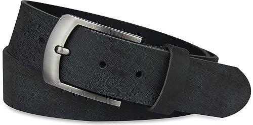 Frentree Ledergürtel aus echtem Büffelleder, MADE IN GERMANY, Gürtel für Damen und Herren, 3,8 cm breit, Dunkelgrau