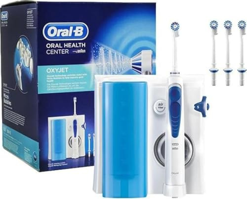 Braun Oral B MD20 Idropulsore Dentale Professionale OxyJet MicroBolle 2 Getti 4 Testine