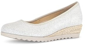 Gabor Damen Keilpumps, Frauen Absatzschuhe,Moderate Mehrweite (G),Court Shoes,stöckelschuhe,Businessschuhe,Bianco/ORO(Jute/m),38 EU / 5 UK