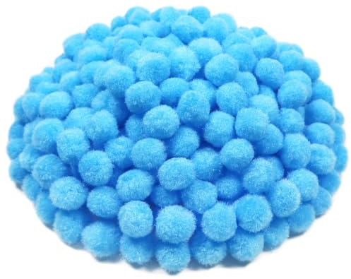 TOAOB 300 pezzi Pom Poms per Lavoretti Blu 2cm Mini Pompon Piccoli Pon Pon per Decorazione Festiva Artigianato Creativi Fai Da Te Cucito