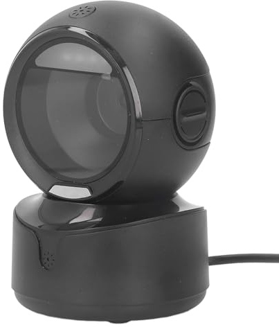 1D 2D QR Desktop Barcode Scanner, Automatic Omnidirectional Barcode Reader, No Hands USB Wired Code Scanner for Warehouse, Supermarket, Retail Store