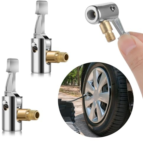 AOZUO 2 stycken 8 mm bilventiladapter, lättpump bilventilspaksplugg luftchuck bilventiladapter däckventil luftpumpklämma cykelventiladapter för däckventiler