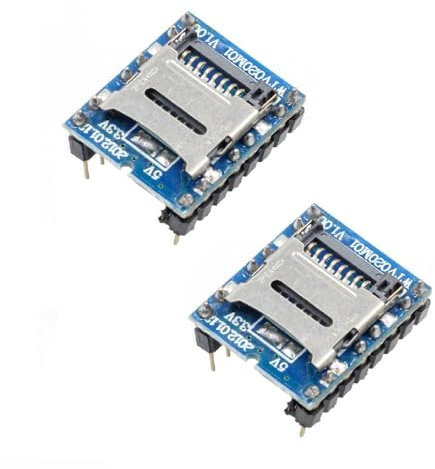 2 st SD-kort röstmodul, WTV020-SD-16P U-diskljudspelare MP3-ljudmodul med SD-kortplats, kompatibel med Arduino