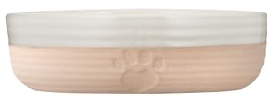 Mason Cash Hearts Paw Small Pet Bowl, 13cm Diameter, 250ml Capacity Ideal for Cats, Puppies & Small Dogs, Durable Stoneware, Dishwasher & Freezer Safe