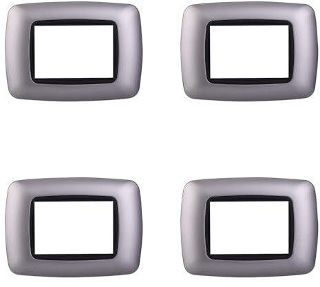 4 Pezzi, Placca compatibile Con Bticino Living, Placche Plastica Bombata 3/4/7 posti, per supporti blu - kit 4 pz