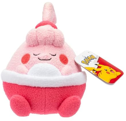 Pokémon Pokemon Plush 12cm Sleeping Happiny - red/pink - Official Stuffed Toy for Children 2+ Years