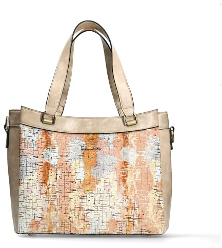 Laura Vita Borsa della spesa per la città da donna City Shopper Aurea 02, colore:beige