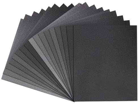 18 Fogli Carta Abrasiva per Carrozzeria, Carta Vetrata per Legno, 120 a 10000 Grana Umida e Asciutta Fogli Abrasivi, Carta Vetrata Fine per Plastica Metallo Legno Pareti Mobili(280 x 230 mm)