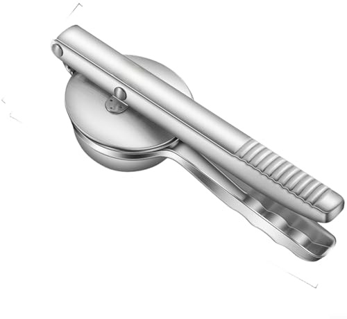 Glewi Exprimidor de limón de acero inoxidable 316, exprimidor manual de cítricos para granada, prensa manual ergonómica con mango antideslizante, 21 x 8 cm