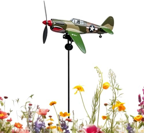 Paletas De Arte para Exterior - Escultura De Hélice Spinner De Viento 3D, Veleta De Avión para Jardín | para Parque Granja Jardín Trasero Casa De Playa Granja