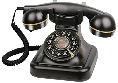 Audio Guest Book Wedding Phone, Retro Wedding Guest Book Telephone with Voice Recording, Record Guest Messages Audio Guestbook for Wedding Party Birthday Baby Shower(Black)
