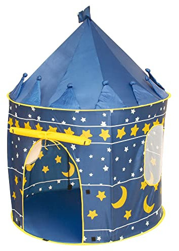 roba Tienda de Juegos, Carpa Infantil 'Luna y Estrellas', casita de Tela, Incluye Bolsa