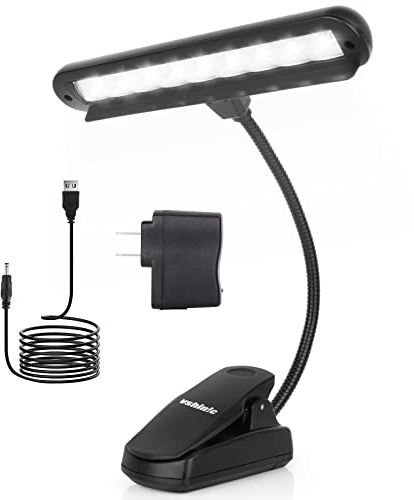 Vshinic Music Stand Light,Clip On Piano Lights 9 LED Orchestra Light Book Lamp Musician Lamp,Fully Adjustable No Flicker for Piano, Orchestra,Book Reading, Mixing Table, DJ, Craft Work