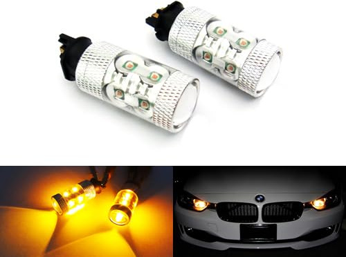 RZG 2 x bärnsten PWY24W PW24W glödlampa 50 W LED sidoindikator strålkastare varselljus DRL för A3 A4 F30 F34 C4 208 golf