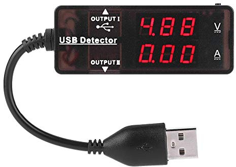 Dubbel skärm USB-detektor voltmeter amperemätare spänning ström mätare batterikapacitetstester multifunktionell kapacitet USB-laddare ström elektrisk testare (enfärgad)