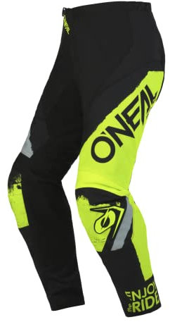 O'NEAL | Motocrossbyxor | MTB Enduro MX | Bekväm lös passform för maximal rörelsefrihet, muddlösa byxben | elementbyxor shocker V.23 | vuxna, Svart/Neon gul, 48