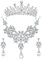 Darryy Brautschmuck Set Silber, 4 Stück Diadem Hochzeit Schmuck Braut Set, Zirkonblatt Accessoire Princesse Femme, Halskette und Ohrringe, Hochzeit Luxus Schmuck, Glitzernde Strasssteine