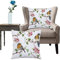 Kissenhülle Super Weich Home Decoration,Heimdekoration,Rotkehlchen-Vögel auf Baumast-Frühlingsblumen-Blättern,Pillowcase Sofakissen für Wohnzimmer Sofa Bed
