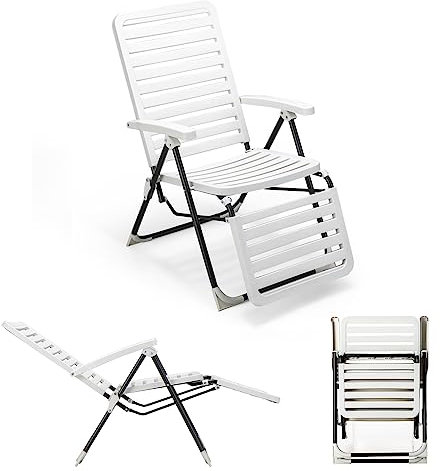 KOMFOTTEU Liegestuhl klappbar, Sonnenliege mit 7-Fach Verstellbarer Rückenlehne, Gartenliege mit Metallrahmen bis 150 kg, Terrassenliege Relaxliege für Garten, Pool (1 Stück)