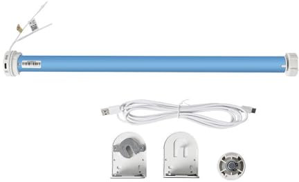Rechargable Matter Thread Smart Roller Shade Battery Blinds Motor,Motorized Electric Shade for 38mm Tube,Matter-enable APP/Timer/Voice Control,Automatic Homekit Tubular Motor (Motor Only)