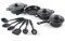 Eurobuy Non Stick Pots and Pans Set 13pcs Kitchen Cookware with Lids Cooking Pot Set Black