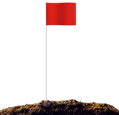 Zozen 100 pacchetti di bandiera rossa, 38 x 10 x 13 cm, paesaggistica, bandiera dell'irrigazione.