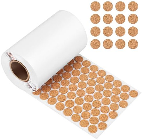 DIYEAH Cerchi in Sughero Adesivi Retro Autoadesivo Cuscinetti in Sughero Per Mobili Protezione Superficiale Antigraffio Per Tavoli e Elettrodomestici