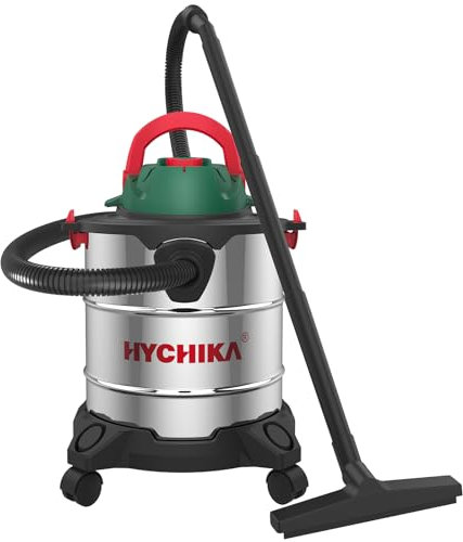 HYCHIKA 3 in 1 Wet-Dry Vacuums Vacuum Mop, Power: 1200 W, 20 L Stainless Steel Tank, 6 M+ Cleaning Range (2.5 M Power Cores + 3.5 M Soft & Hard Hose), for Garden Outdoor Floor Sofa Cleaning