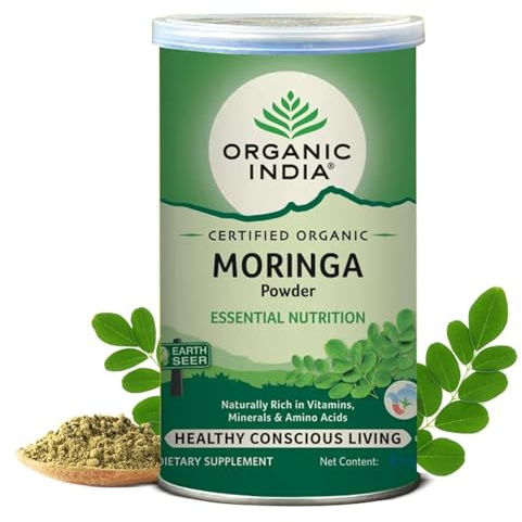 India-Organic's Moringa Powder, Essential Nutrition Superfood, 100g, Natural Energy & Stamina Support