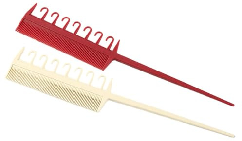 KICHOUSE Pettine per Meches Chioma 2 Pezzi in Plastica Denti Fini e Densi, Pettine Professionale per Parrucchieri, Delicato Sul Capelluto, per Salone di Bellezza Colore Colore Casuale