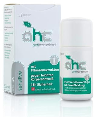 AHC SENSITIVE Antitranspirant Tropfflasche 50ml gegen Schwitzen an Achseln & Körper - Unisex Antiperspirant mit Pflanzenextrakten für empfindliche Haut