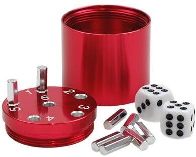 BestSaller 3004 'SUPER SIX' Aluminum, 36 Spielstäbchen & 2 Würfel, rot (1 Stück)