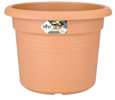 Elho Green Basics Cilinder 40 - Pot De Fleurs pour Extérieur - Ø 38.8 x H 30.0 cm - Marron/Terre Cuite Doux